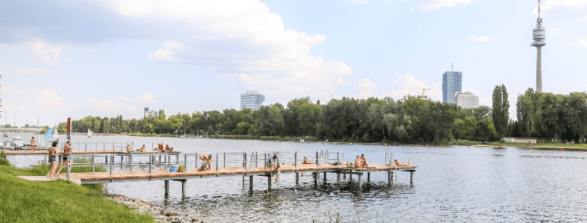 Schwimmen in Wien – neuer Badesteg an der Alten Donau